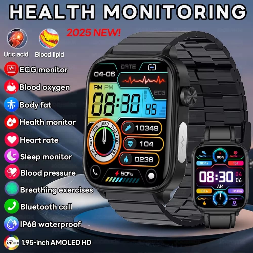 Nova Saúde Relógio Inteligente Feminino ECG + PPG Freqüência Cardíaca Sangue Lipídio Ácido Úrico IP68 À Prova Dip68 Água