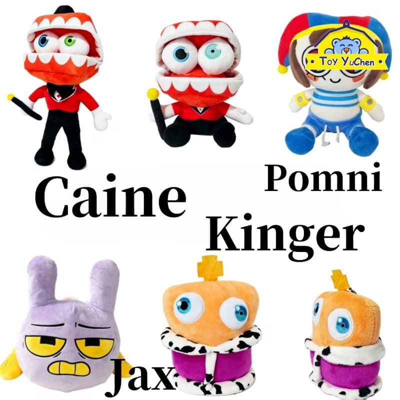 Pomni Jax Kinger Caine Brinquedo de pelúcia macio de Natal Souvenir de aniversário Brinquedo de pelúcia macio