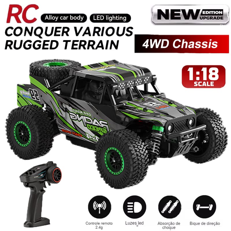 4WD Carro De Controle Remoto Fora Da Estrada 4x4 RC Caminhão Buggy Alta Velocidade Super Sem Escova 45 Ou 70KM/H Deriva