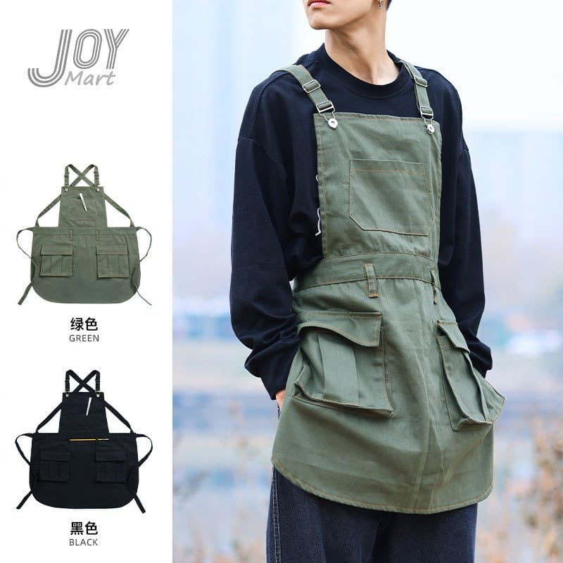 JoyMart Workwear Avental jeans Avental estilo Industrial de trabalho Avental de cozinha de cabeleireiro