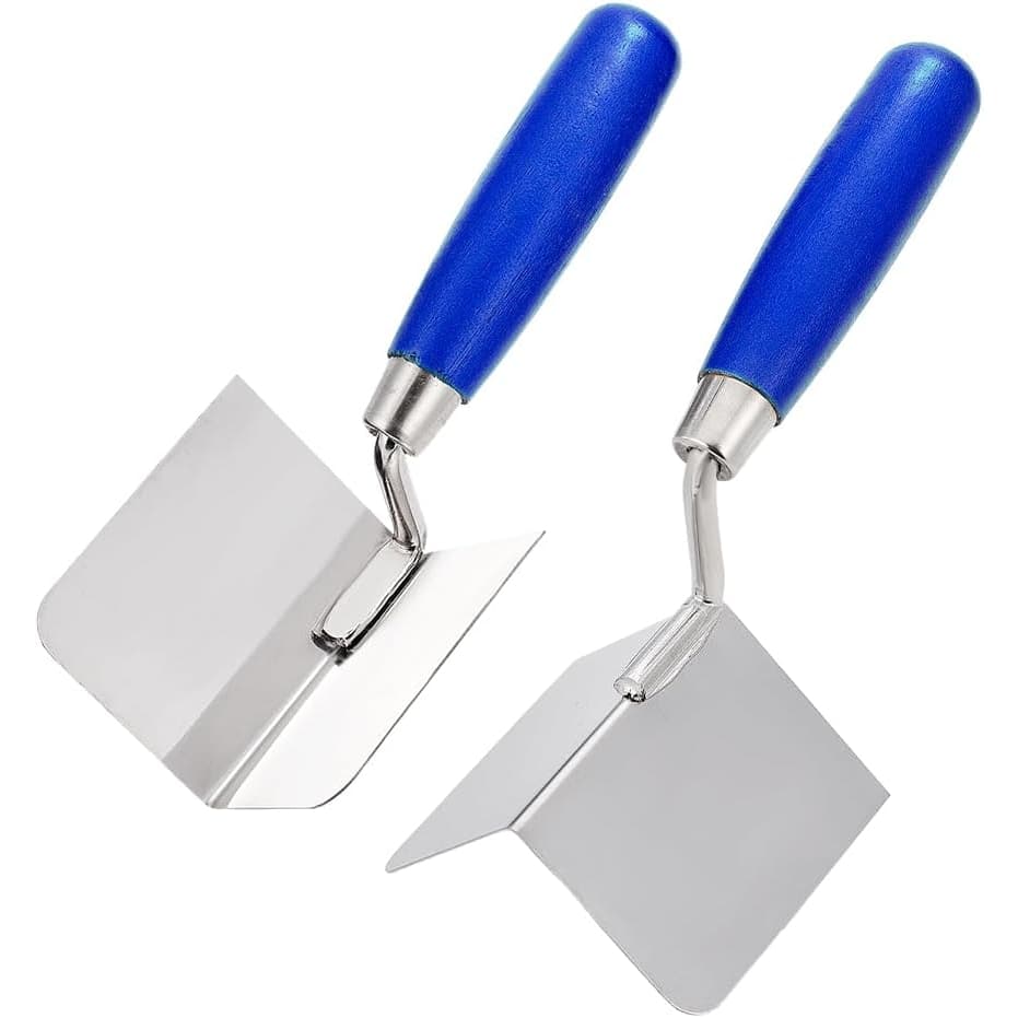 Kit Desempenadeira de Canto Interno e Externo  Aço Inox P/ Massa Corrida Drywall Reboco