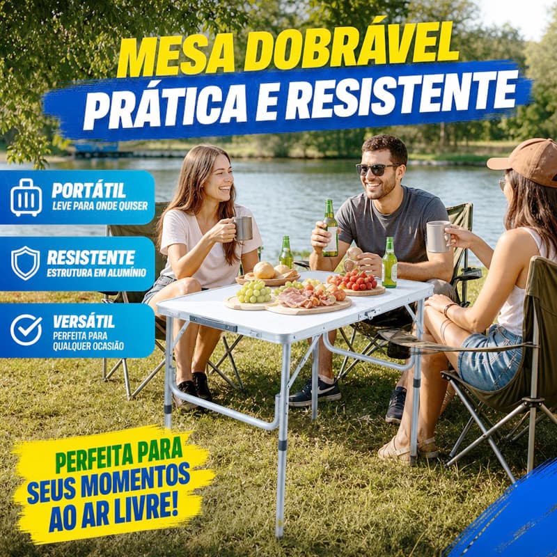 Mesa Dobrável Portátil Multifuncional Com Capacidade De Peso De 30 kg , Adequada Para Múltiplas Configurações