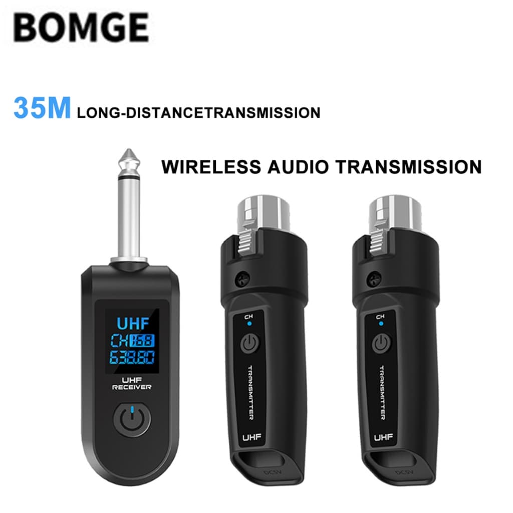 BOMGE Instrumento musical Transmissor De Áudio Sem Fio Microfone Receptor Transceptor Elétrico De Graves De Guitarra Sis