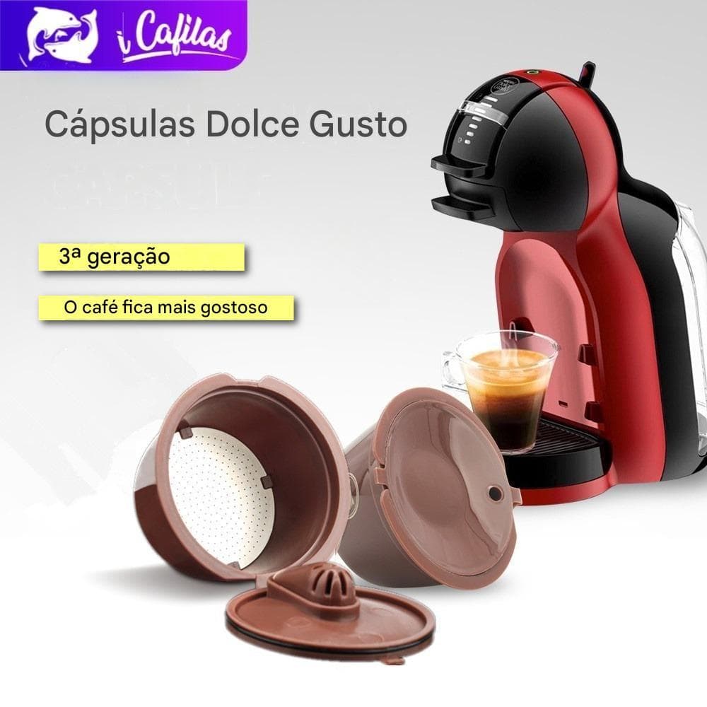 i Cafilas 6PCS Filtros De Cápsula De Café Crema Para Dolce Gusto 3a Xícara Reutilizável Recarregável