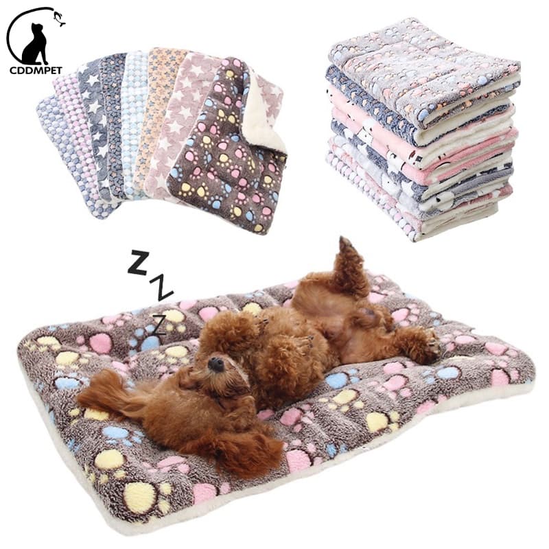 Cama De Cachorro Espessada De 2 Camadas Sofá-Flanela Macia Inverno Quente Colchão Tapete De Dormir