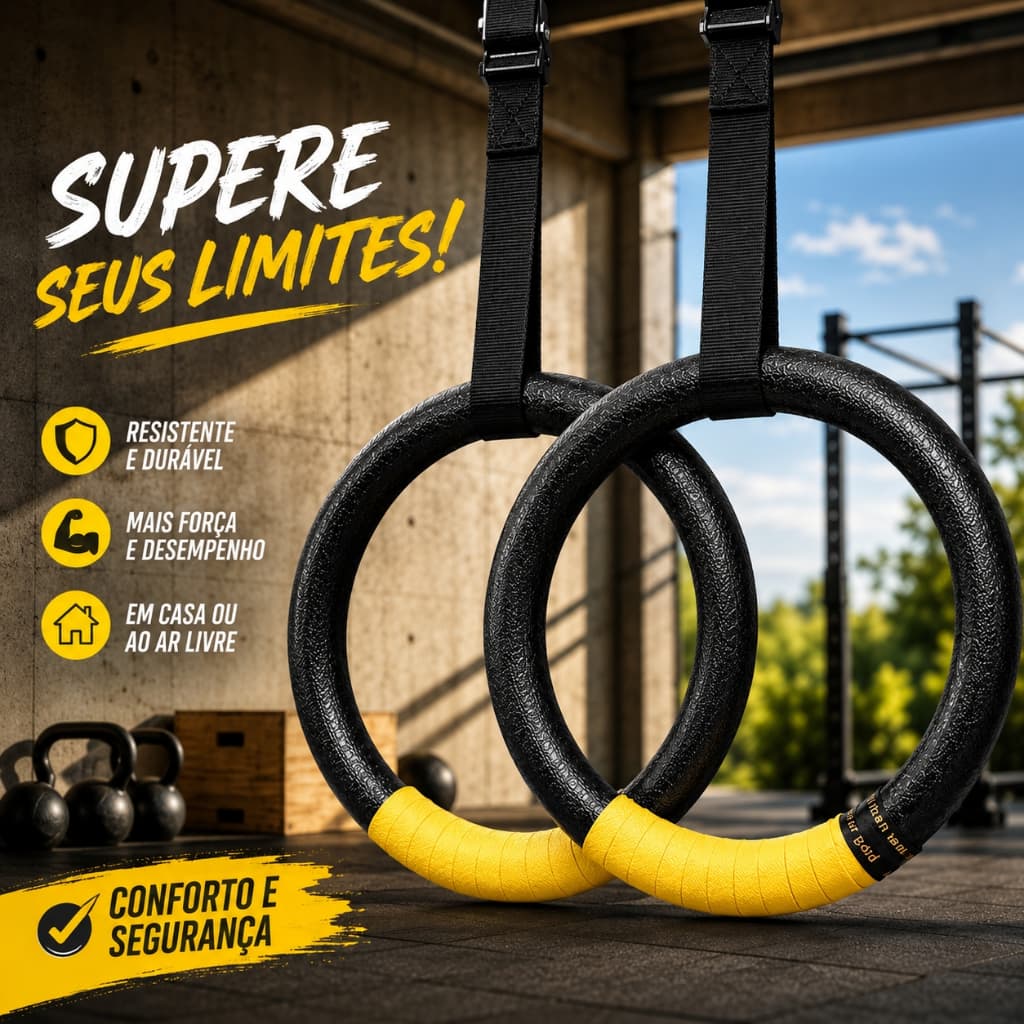 Argola Olímpica em ABS Argola de Suspenção Ginástica Cross