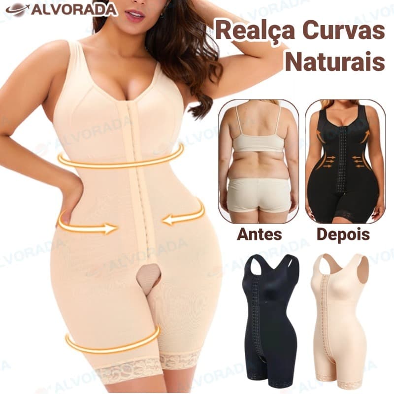 Cinta Modeladora Feminina body shape macaquinho de corpo Cirurgia Plástica De perninha Com abertura-ALV