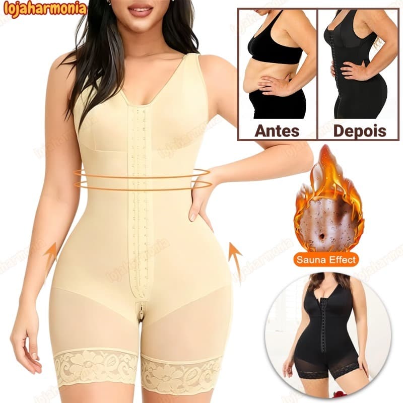 Cinta Modeladora Feminina body shape macaquinho de corpo Cirurgia Plástica De perninha Com abertura-LO