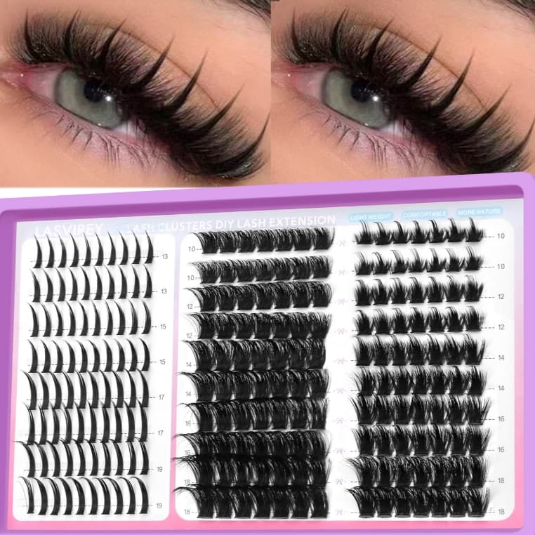 Spiky Manga Raposa Olho Lash Clusters Finos Individuais Falso Vison Cílios Comprimento Misto 10-18mm DIY Em Casa Extensõ