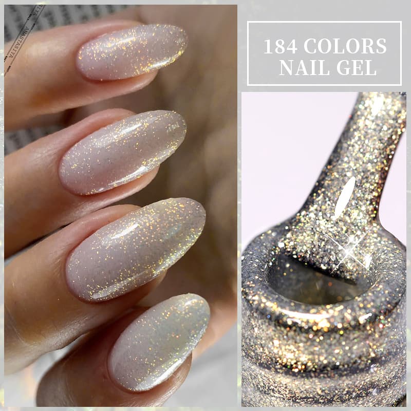 LILYCUTE 7ML Ouro Glitter Gel Unha Polonês Aurora Laser Brilhante Semi Permanente UV Colorido Nail Art Vernizes