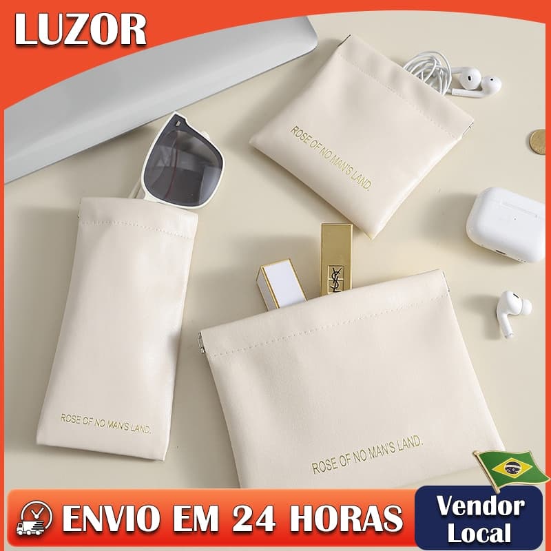 Saco de batom cosméticos saco de armazenamento do plutônio fechamento automático estilhaços presente saco portátil fone