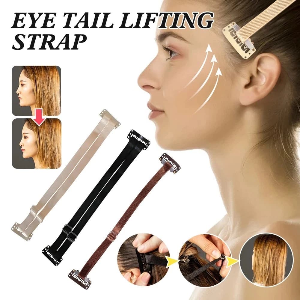Cinto elástico ajustável elevação facial 1,5cm, com presilha de cabelo para modelar rosto