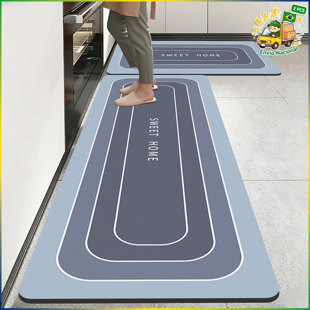 2 PCS Tapete de Banheiro de Borracha Premium - Resistente a Manchas, Antiderrapante 120*40cm+60*40cm