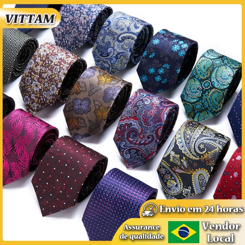 Gravata de negócios masculina VITTAM feita à mão profissional Formal para entrevista gravata masculina de poliéster e se