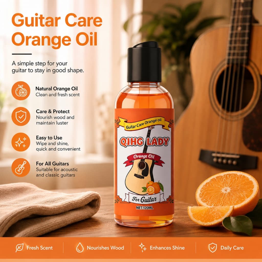 Óleo Para Cuidados Com Guitarra + Pano De Polimento , De Cera Anti-Rachaduras , Cabe Em Todos Os Instrumentos De Cordas