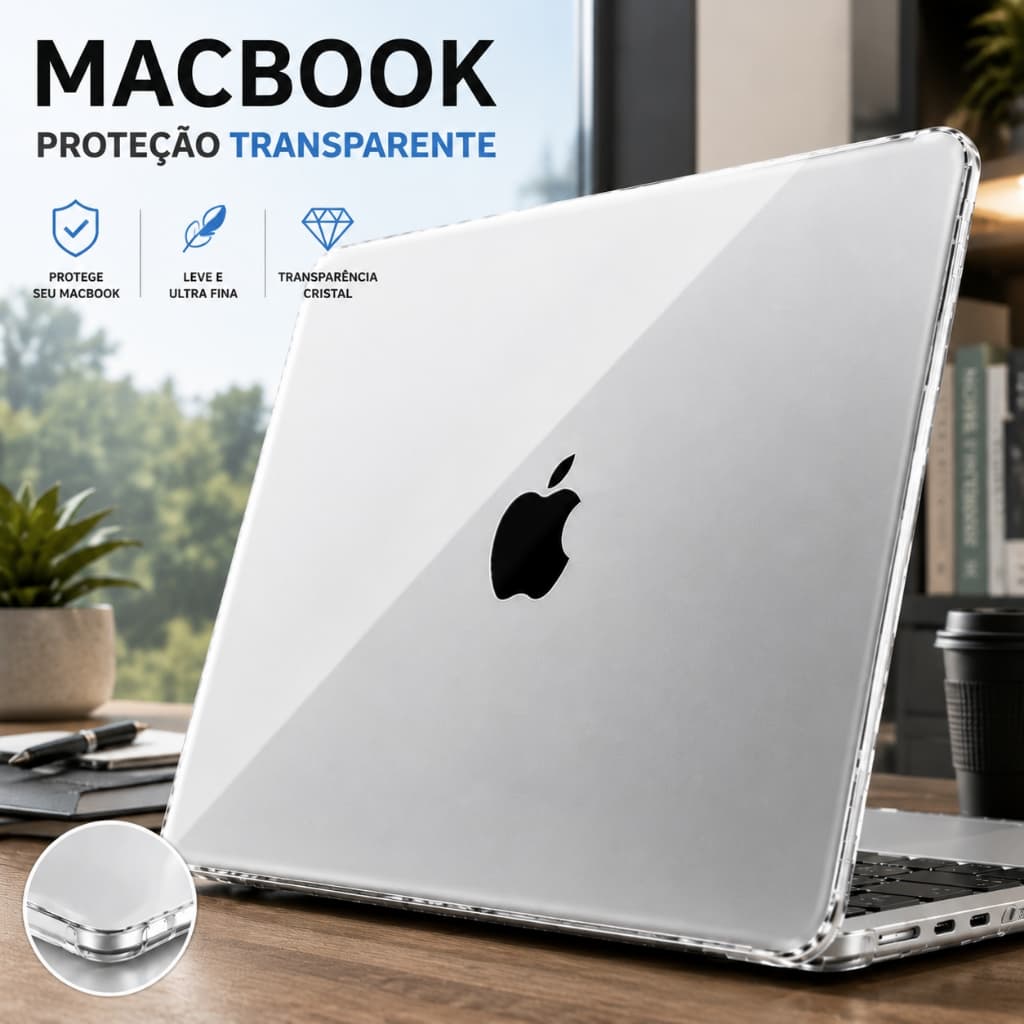 Capa Capinha Resistente Brilhante Acrílico Para MacBook Air 13 13.6 Pol 15 Pro 13 14 16 Pol（2016-2024）M 1 2 3 4