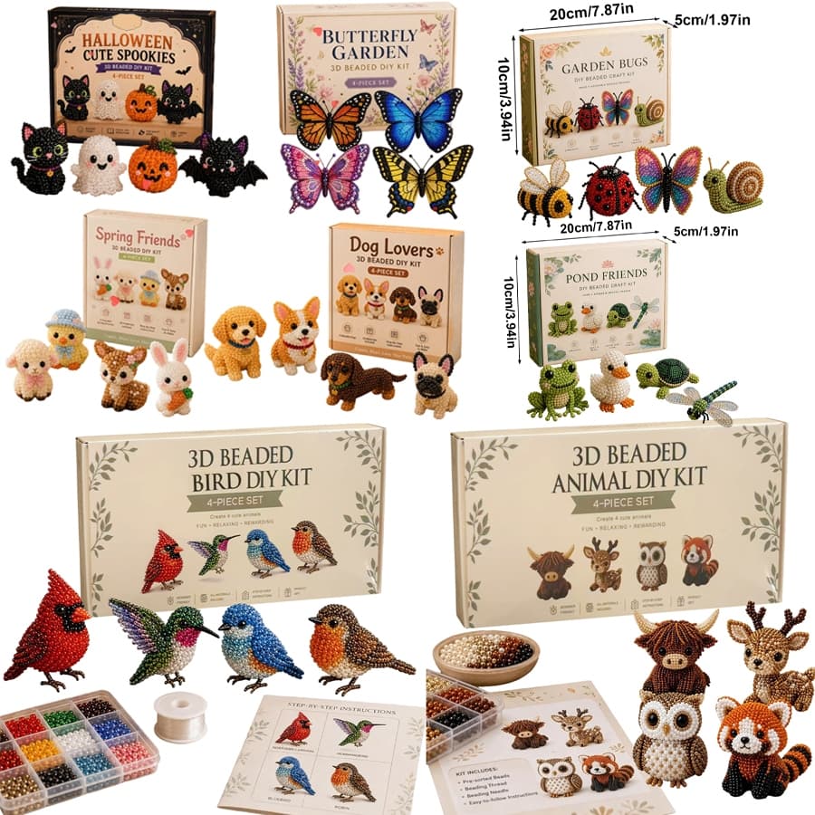 Pequeno 3D Frisado Animal DIY Kit Fácil Miçangas Bordado 3D Temático Beadwork Para Iniciantes