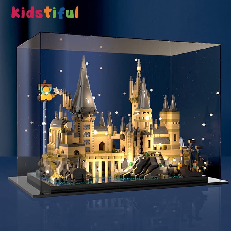 Blocos de Montar do Castelo de Hogwarts 2743 peças com acrílico e luzes LED