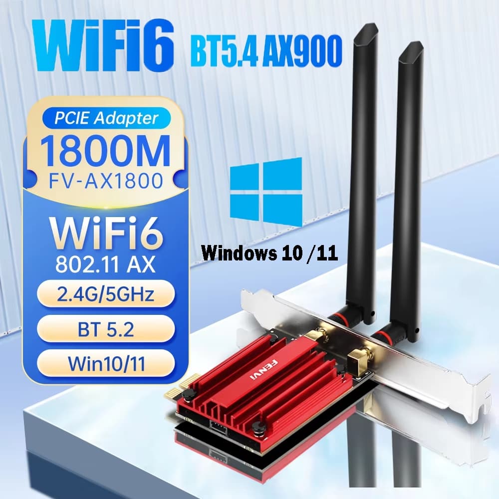 Adaptador Wi-Fi De Banda Dupla 2.4G/5G MT7921 PCI-E Express Sem Fio Bluetooth 5.2 WIFI6 802.11AX/AC Placa De Rede Window