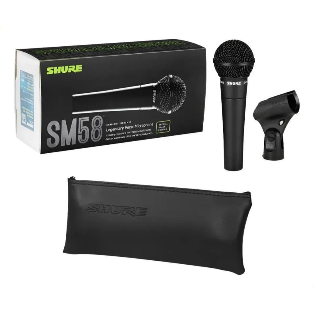 Microfone Shure SM58-Black Edição Especial Para Voz E Estúdio