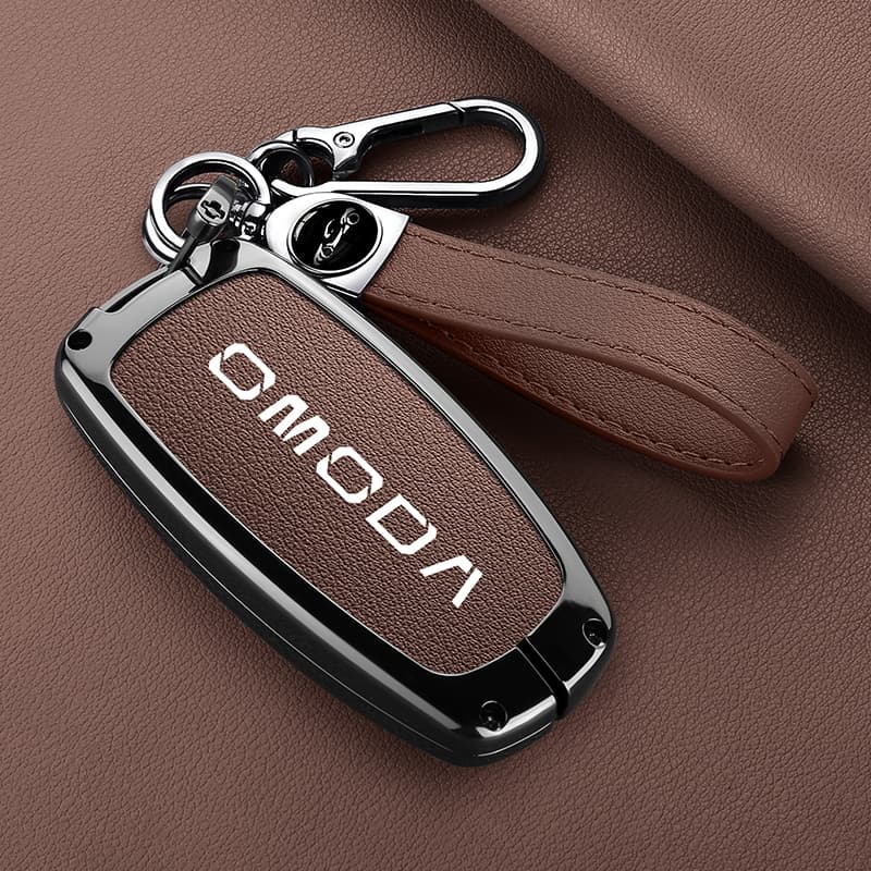 Para Chery Omoda C5 E5 C9 5 9 EV PHEV 2024 2025 Couro Caso Chave Do Carro Capa Protetor Chaveiro Acessórios