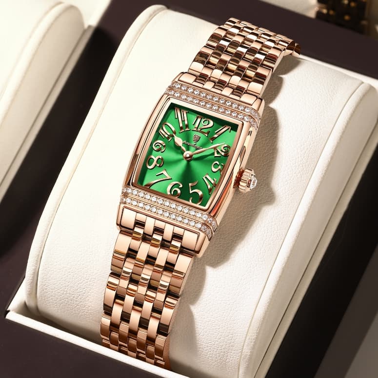 POEDAGAR Relógio Feminino Elegante Original Quartz Relógio de Pulso Feminino à prova d'água Quadrado Relógio Masculino