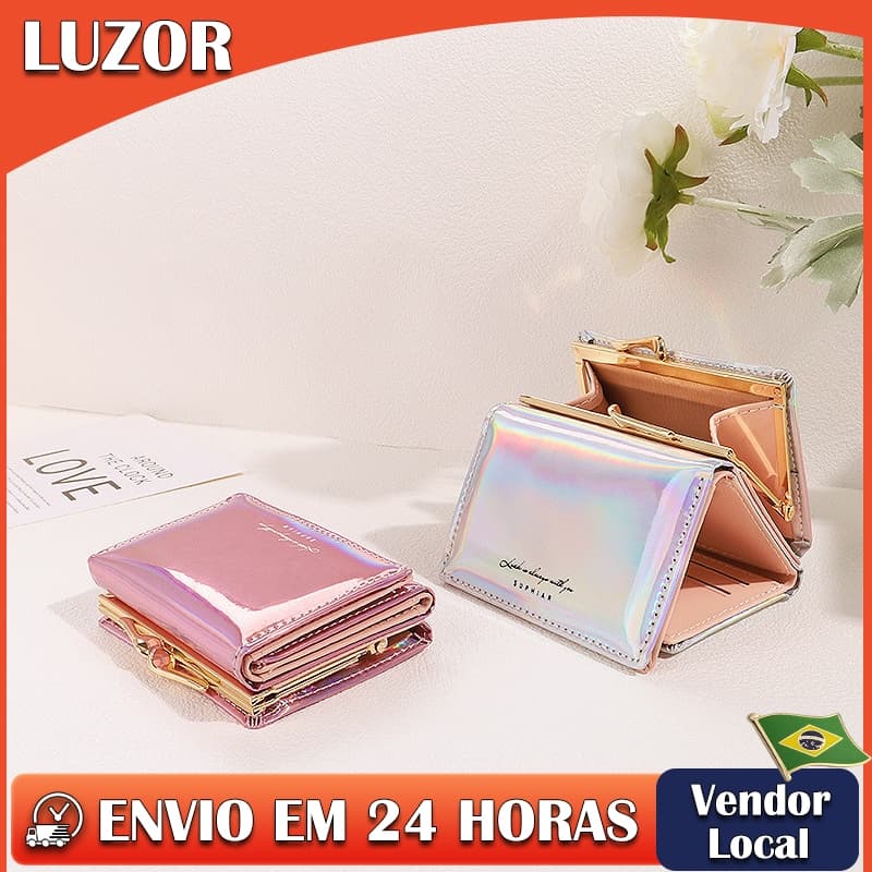 Porta-cartões feminino pu Laser bolsa de moedas de alta qualidade carteira multifuncional exclusiva e elegante