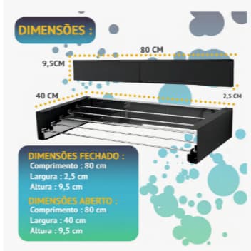 Rack de secagem dobrável montado na parede varanda rack de secagem lateral haste de roupas haste de suspensão lateral do