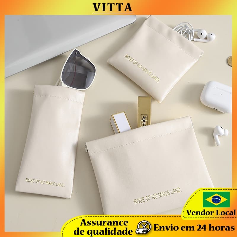 Vitta batom saco cosméticos saco de armazenamento do plutônio fechamento automático estilhaços presente saco portátil fo