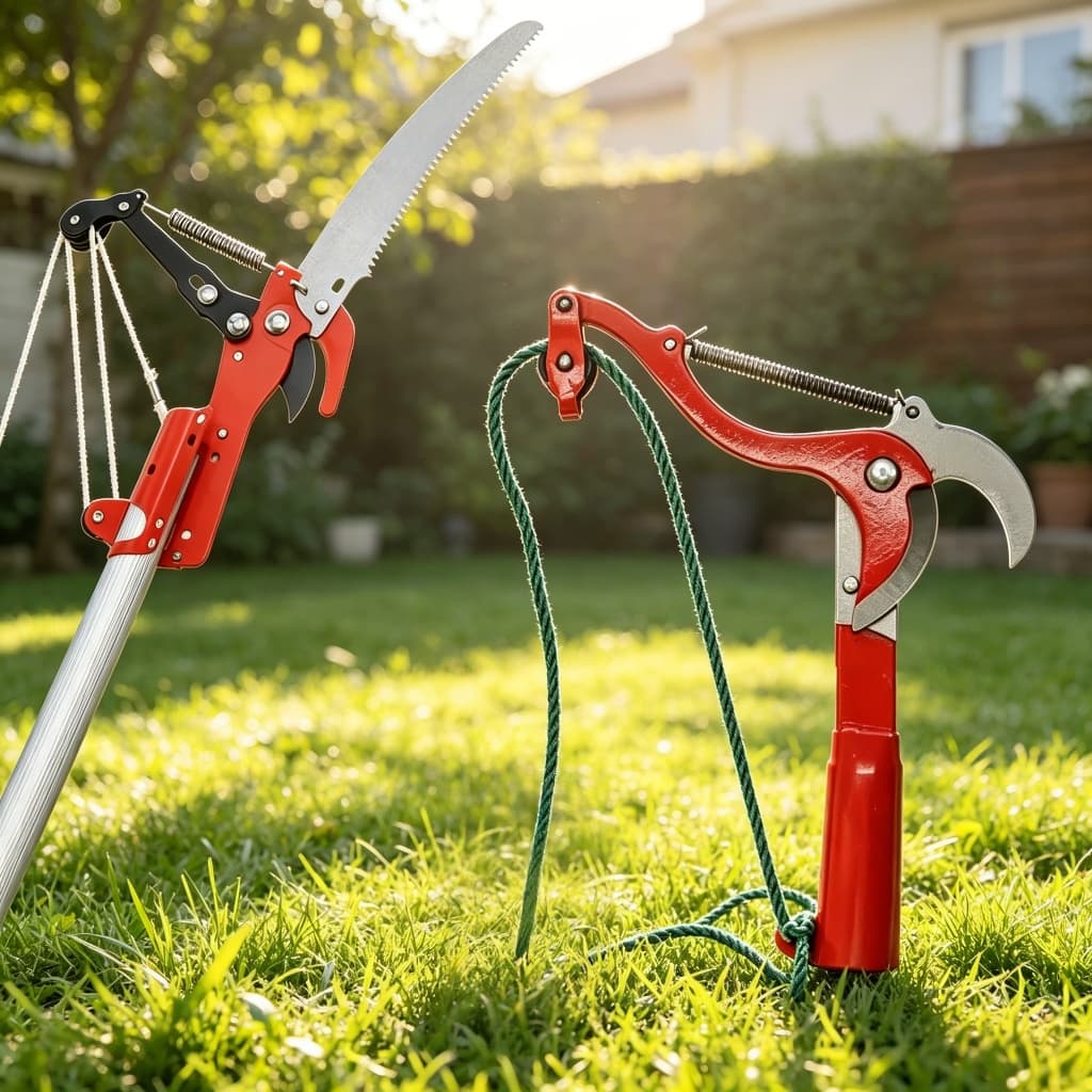 Tesoura De Jardinagem Poda Aparador Galhos Altos De Árvore Com Corda Tesourão Podador Profissional