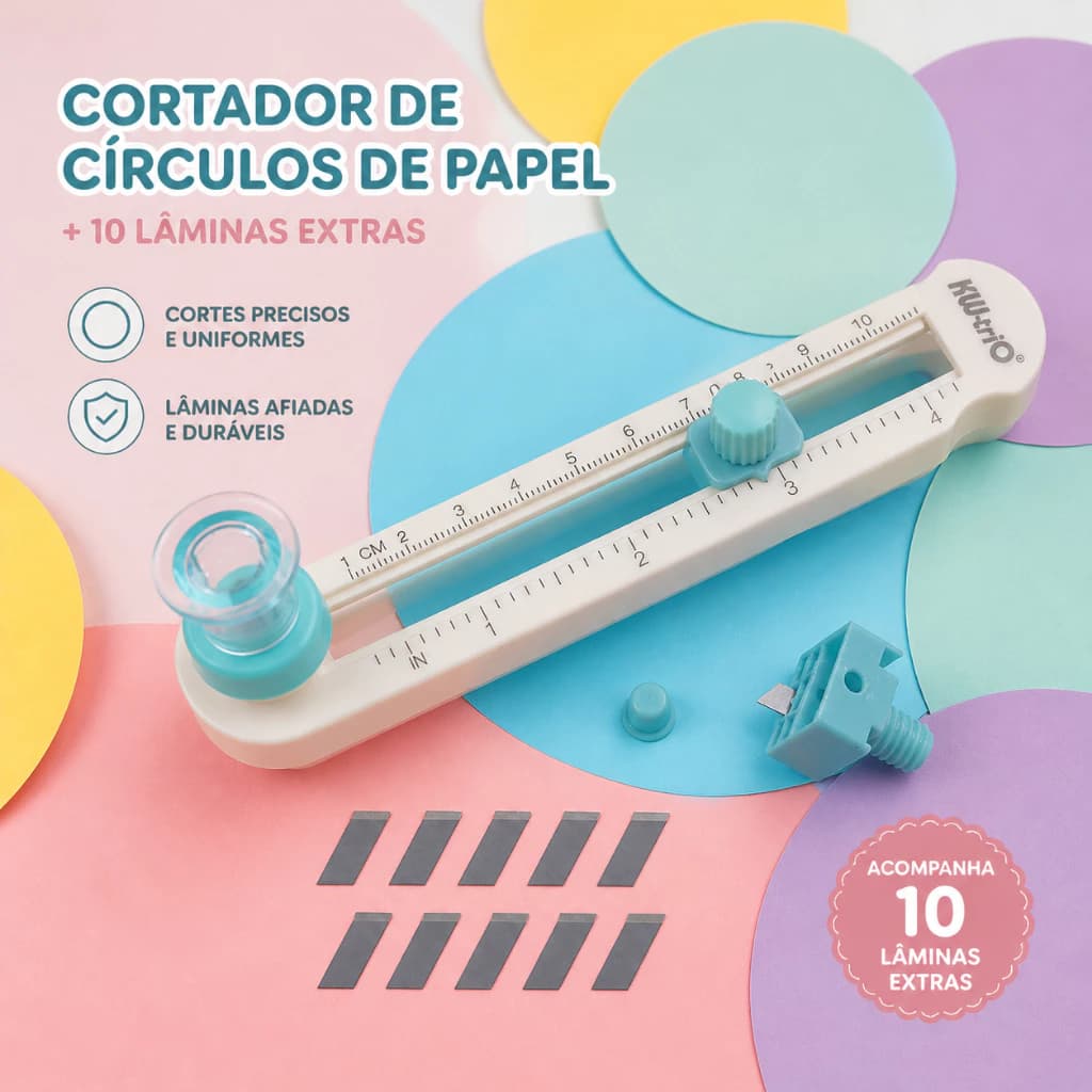 Cortador Circulo 10 a 32 cm/2 a 20cm diâmetro Guilhotina Refiladora Circular 360º
