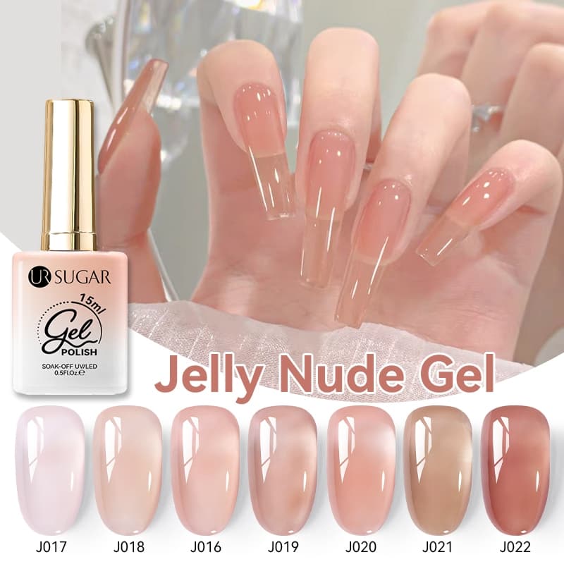 UR SUGAR 15ml Gel De Unhas Semi-Transparente Nude Color Verniz De Francês Rosa Molho UV LED Para