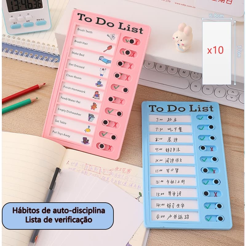 Quadro lista de tarefas infantil checklist customizável
