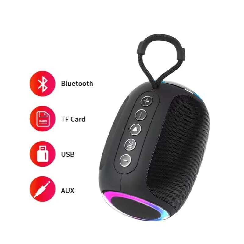 Alto-Falante Portátil Sem Fio Bluetooth RGB Para Esportes Ao Ar Livre Reprodutor De Áudio De Música USB Falar Rádio De F