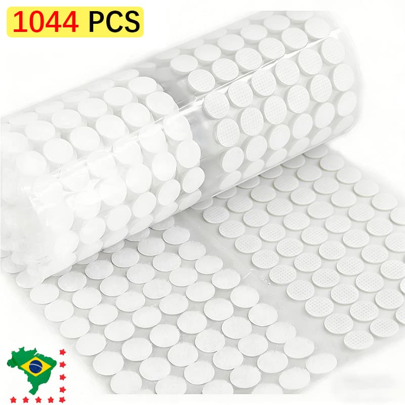 1044 peças (522 pares) de Contato Adesivo Redondo Moeda Circulo Bolinha auto-adesivo Super Grude 15mm