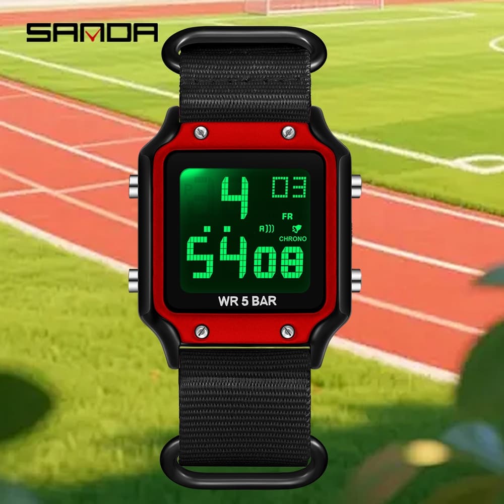 SANDA 2174 Relógio Digital Homens Mulheres Moda Esporte De Pulso Eletrônico Top Marca De Luxo LED Cronômetro À Prova D'á