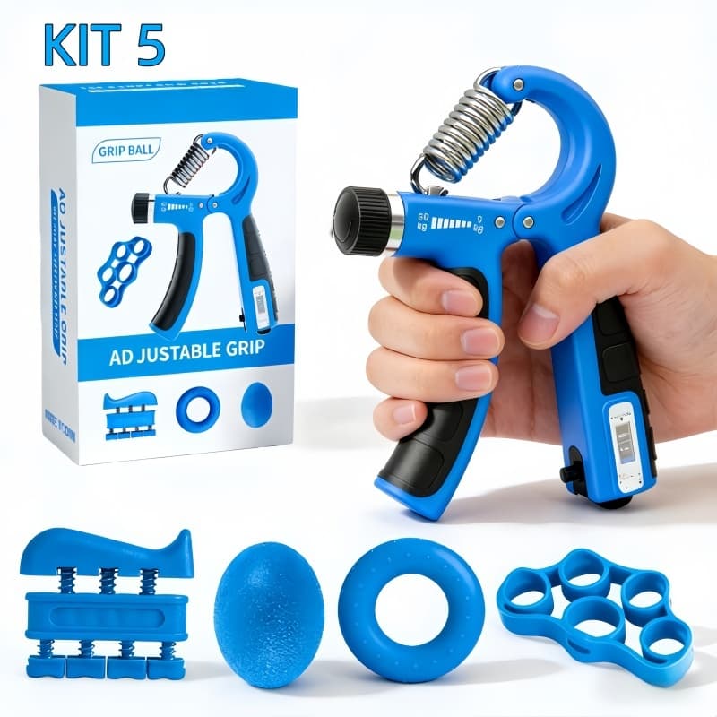 Kit 5 Pçs Hand Grip Contável Com Mola Fortalecedor Punho Antebraço Mãos Dedos Fisioterapia Fitmetria