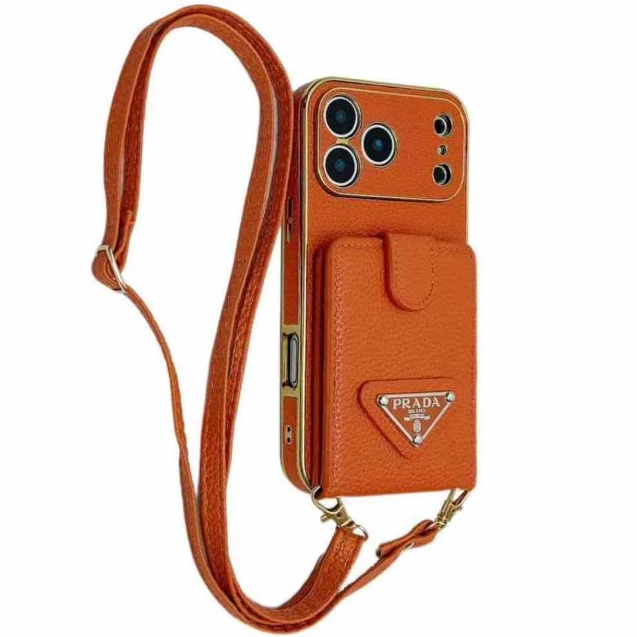 Capa De Cartão De Placa De Identificação De Metal Com Cordão Couro De Luxo Para iPhone 17 16 15 14 13 12 11 Pro Max