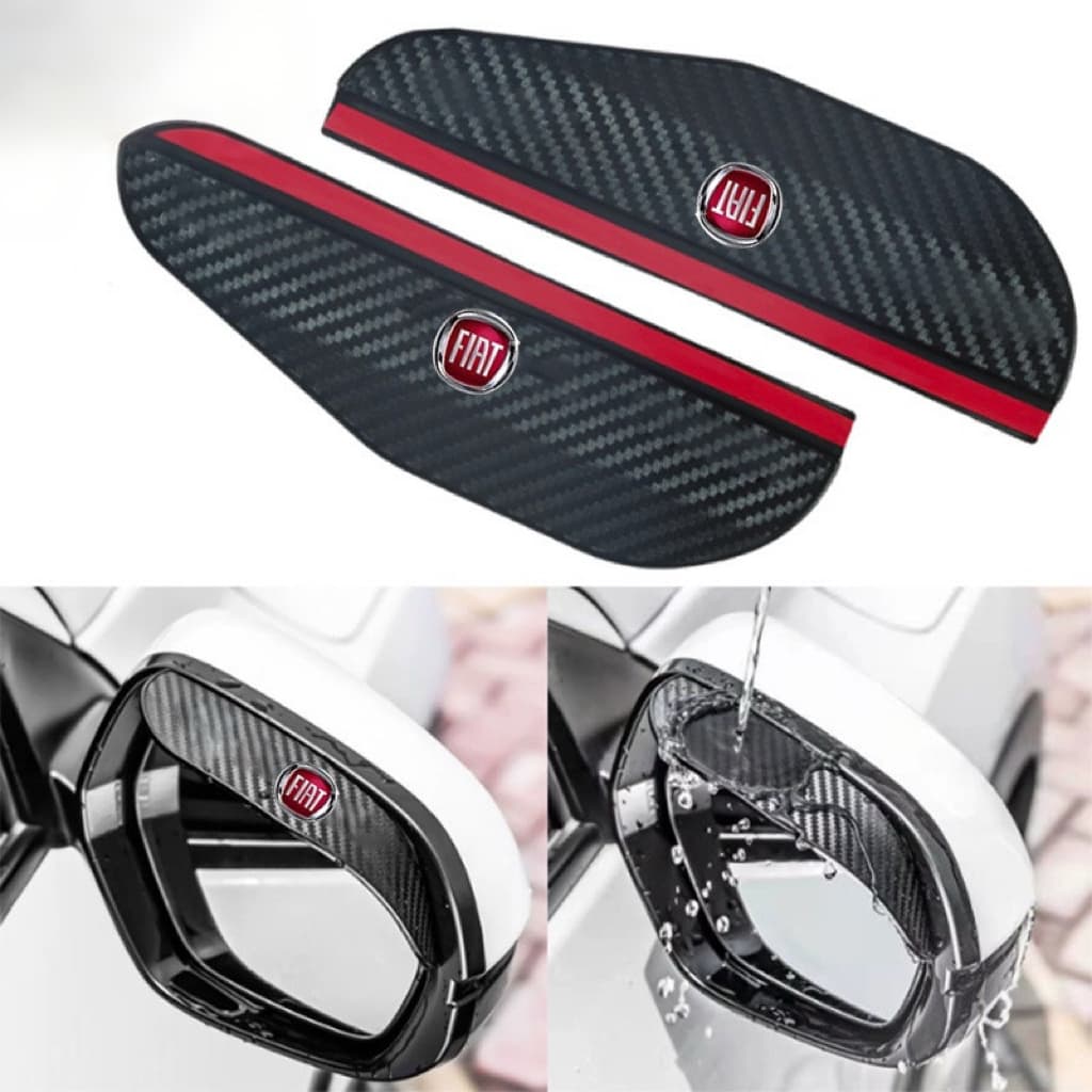 Fiat 2 Pçs Espelho Retrovisor Do Carro De Fibra Carbono Chuva Sobrancelha Protetor Adesivo Para Bravo Punto Palio Argo S
