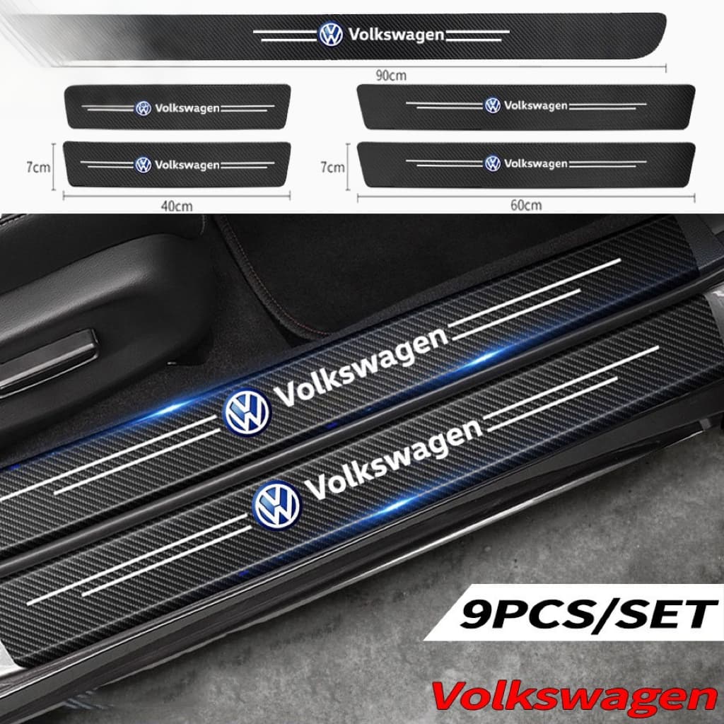 Volkswagen 9 Peças Adesivos De Fibra De Carbono Para Proteção Contra Arranhões De Porta De Carro gol g5 g4 g3 g6 Nivus F
