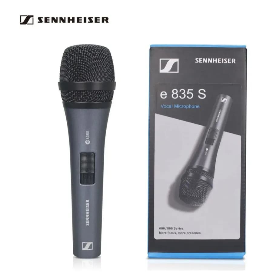 Microfone Dinâmico Cardióide Sennheiser E835S Com Interruptor Liga/Desliga Silencioso Gravação KTV De Palco Profissional