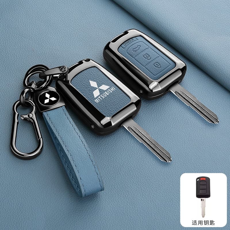 2/3/4 Botões Liga De Zinco Couro Caso Chave Do Carro Capa Protetor Keyless Para Mitsubishi Eclipse Cruz Outlander Mirage