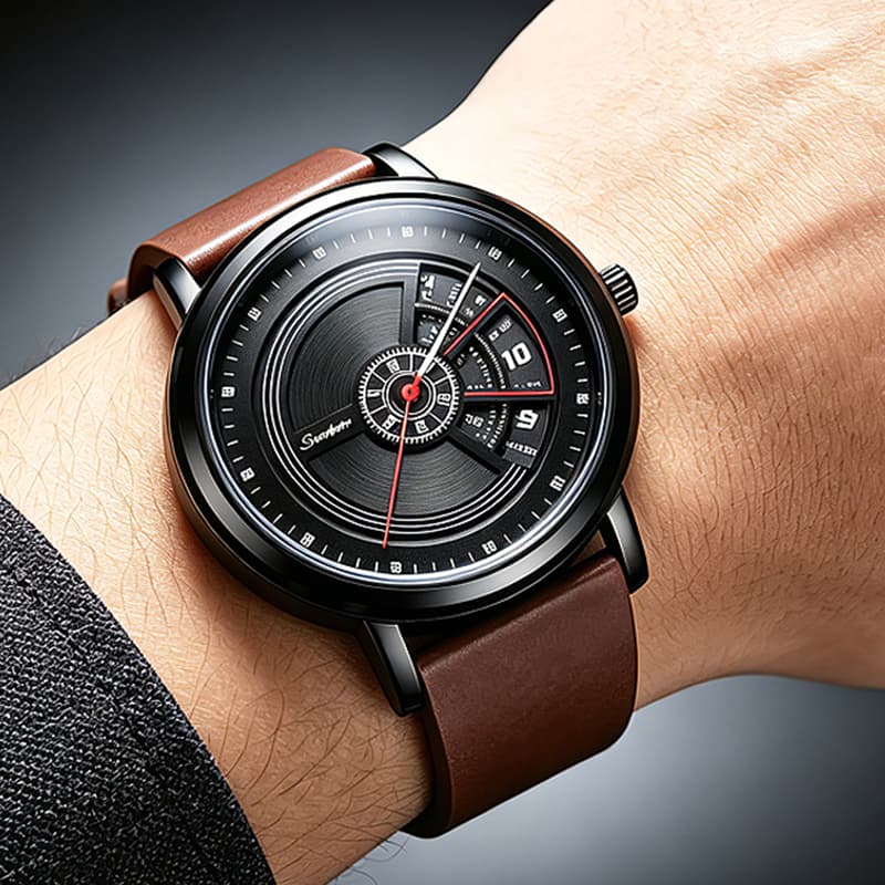 Rel贸gio Masculino Quartzo 372 Digital/Anal贸gico Luxo 5ATM 1 Ano Caixa Inox Pulseira Silicone Com Data e