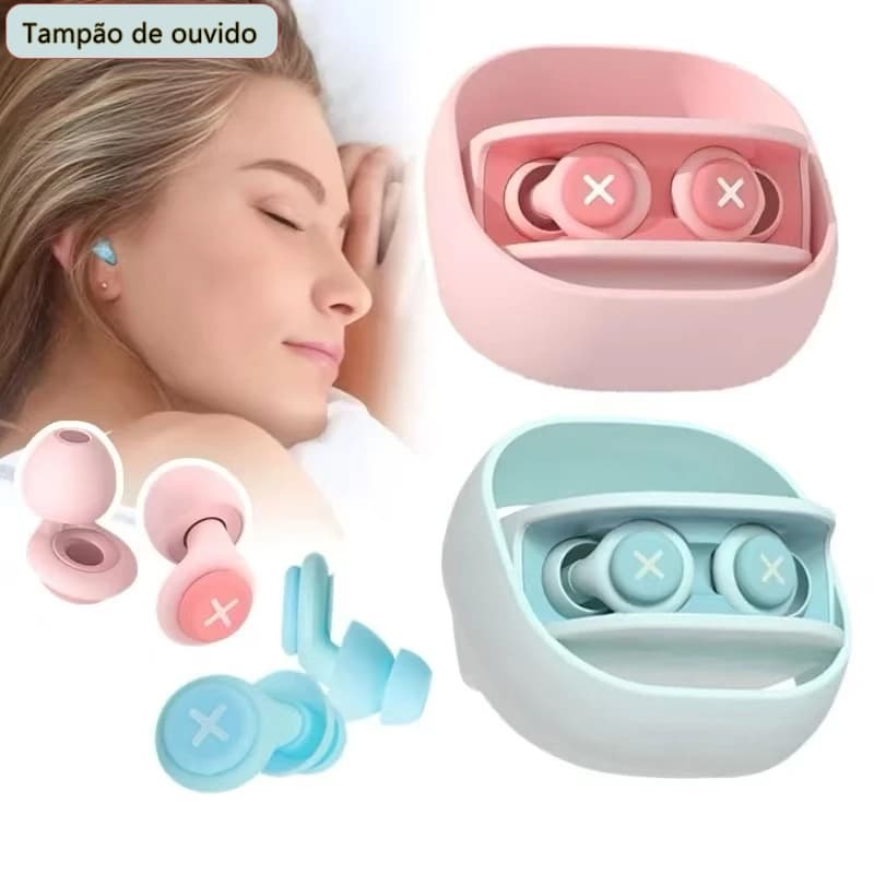 Tripla Camada de Isolamento e Redução de Ruído Tampão Auricular de Silicone com Esponja Macia proteger da ruído para est