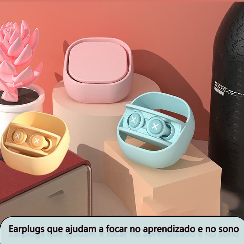 Tampão Auricular de Silicone Tripla Camada de Isolamento e Redução de Ruído para Dormir com Esponja Macia