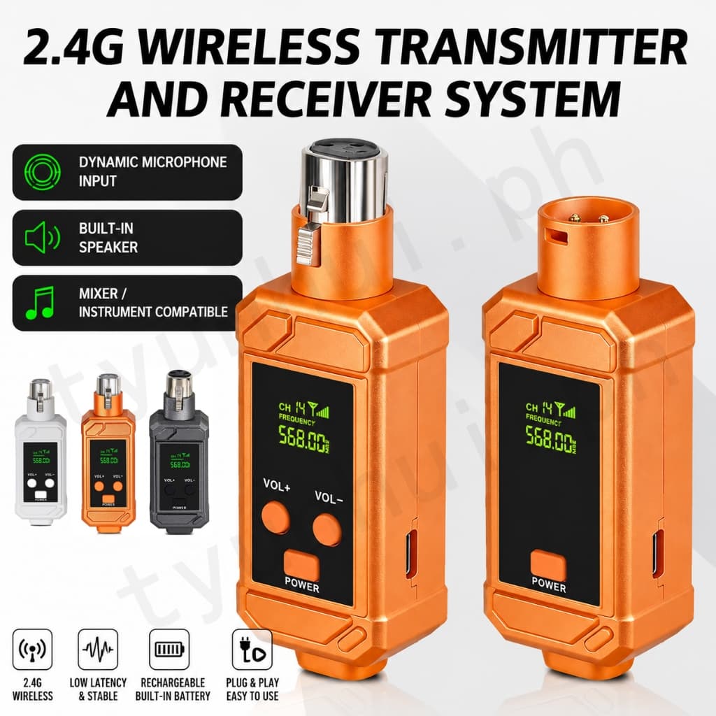 Sistema Receptor Transmissor De Microfone XLR Sem Fio , Adaptador De Áudio 2.4G Para Condensador Dinâmico , Performance