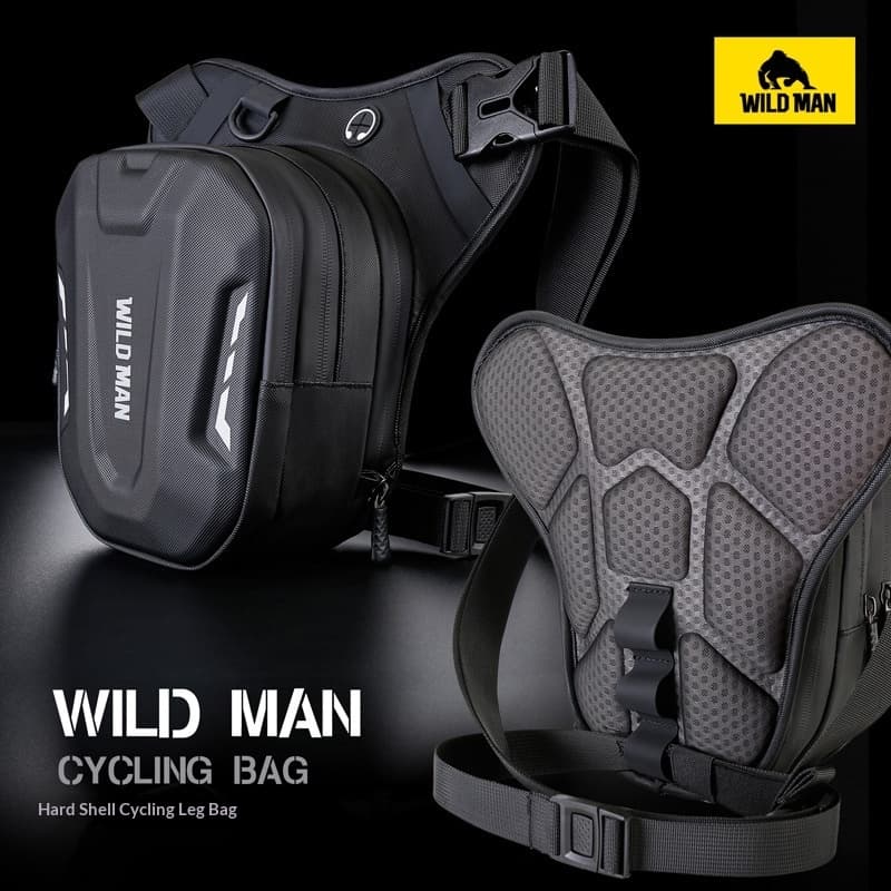Bolsa De Cintura Para Motocicleta Masculina Com material De Casca Dura , Zíper À Prova D'água , Perna Expansível