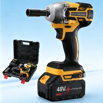 Chave de Impacto | Kit Completo De Chave De Impacto Recarregável Profissional 48V Com 2 Baterias