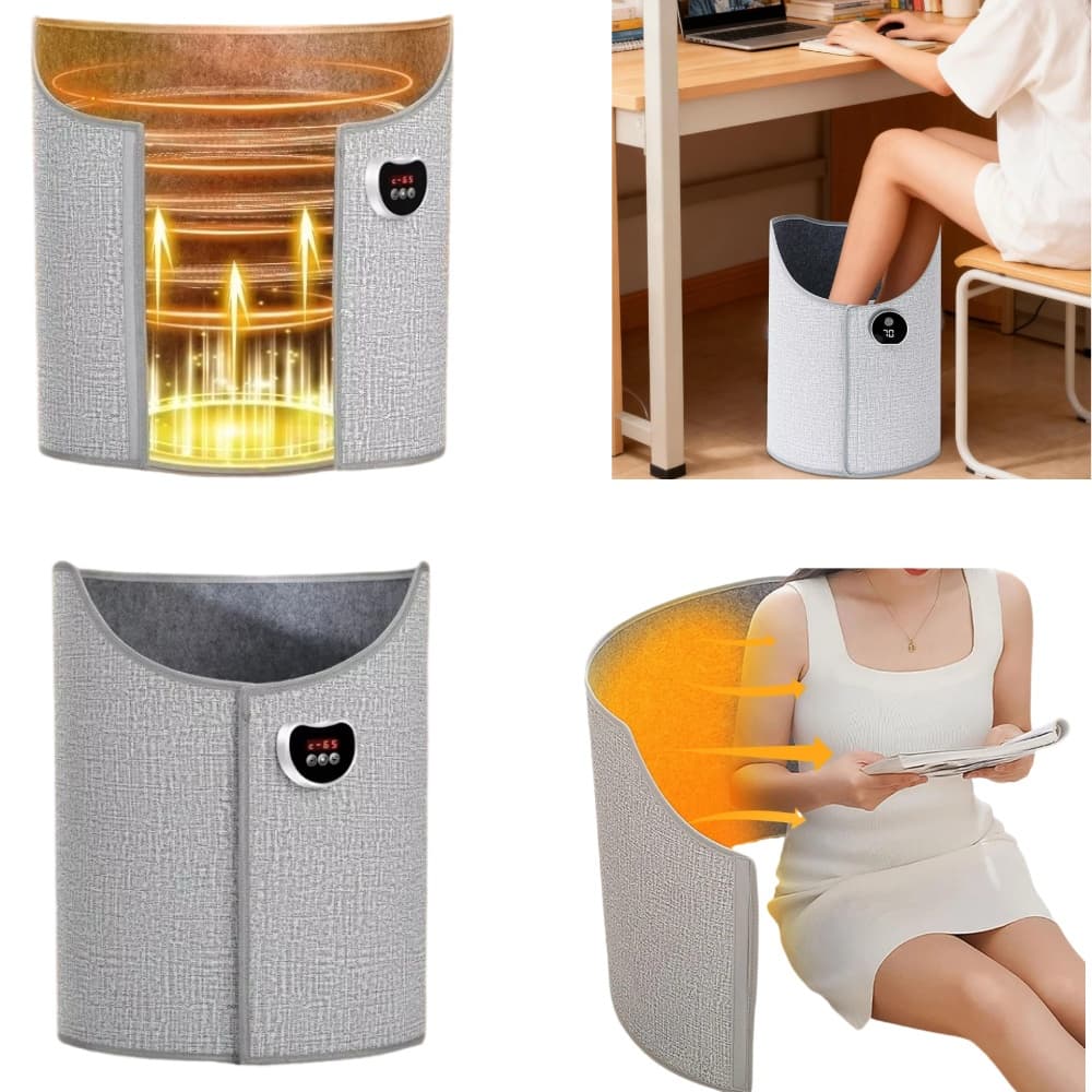 Aquecedor de Pés e Pernas 8 Níveis Temperatura Dobrável Timer Inteligente para Escritório Casa