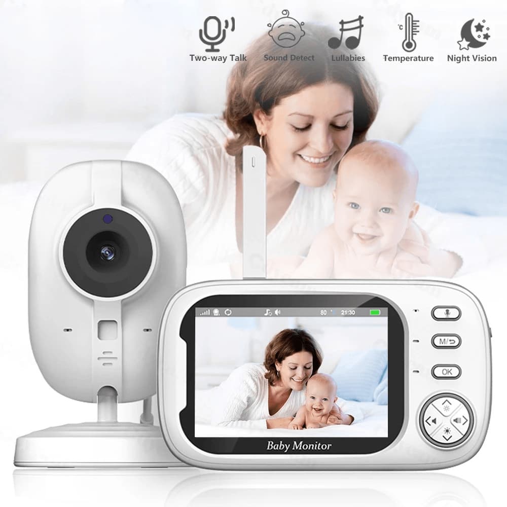 Baba Eletrônica Com Monitor Visão Noturna, Câmera c/ Audio Sensor de Temperatura